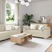 Bank 3 st Beige Linnen-mix stof