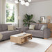 Bank 3 st Taupe Linnen-mix stof