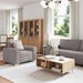 Bank 3 st Taupe Linnen-mix stof