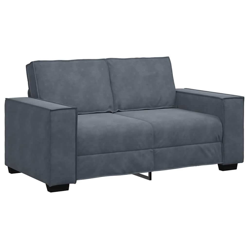 3-delige Loungeset met kussens fluweel donkergrijs