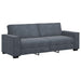 3-delige Loungeset met kussens fluweel donkergrijs