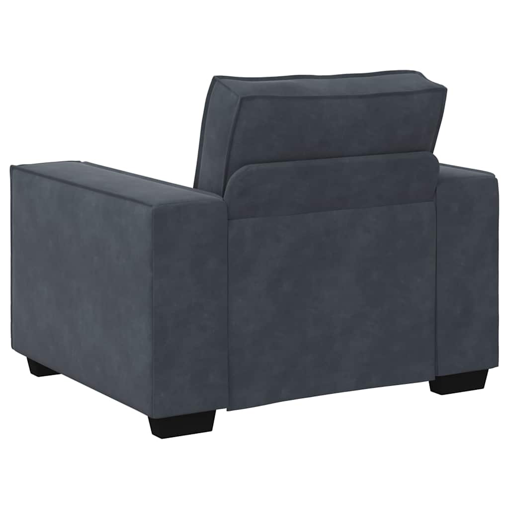 3-delige Loungeset met kussens fluweel donkergrijs
