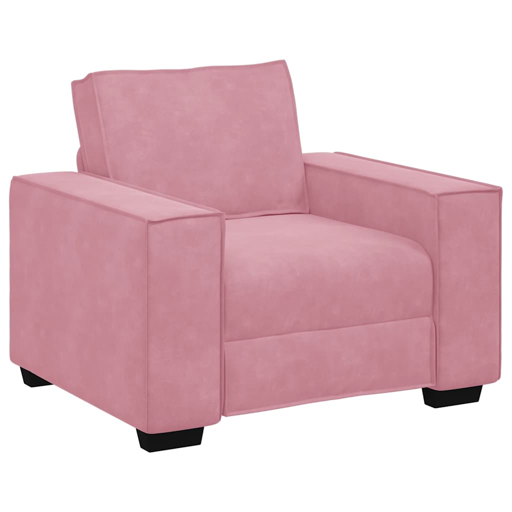 3-delige Loungeset met kussens fluweel roze