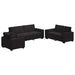 3-delige Loungeset met kussens fluweel zwart