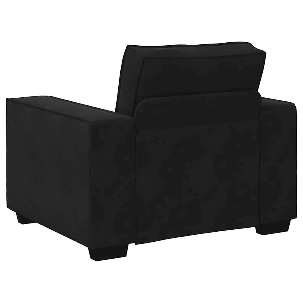 3-delige Loungeset met kussens fluweel zwart