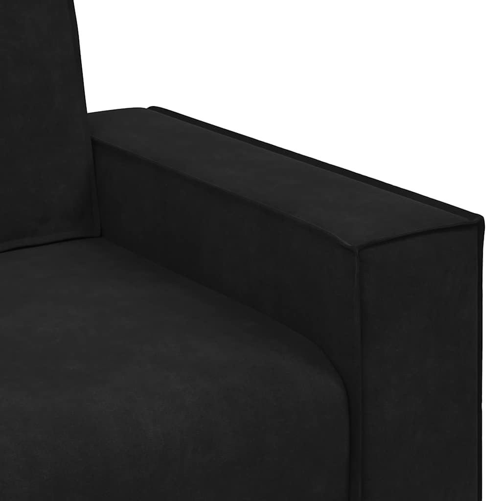 3-delige Loungeset met kussens fluweel zwart