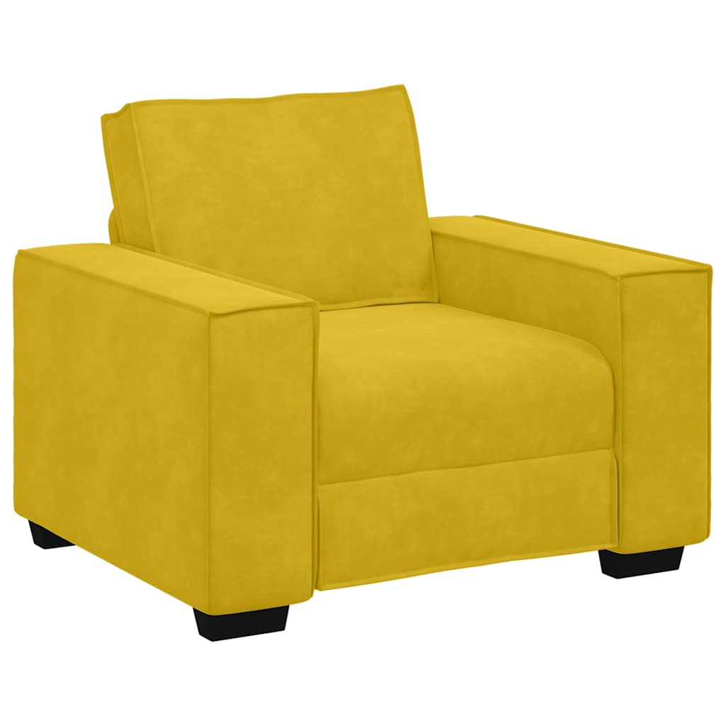 3-delige Loungeset met kussens fluweel geel