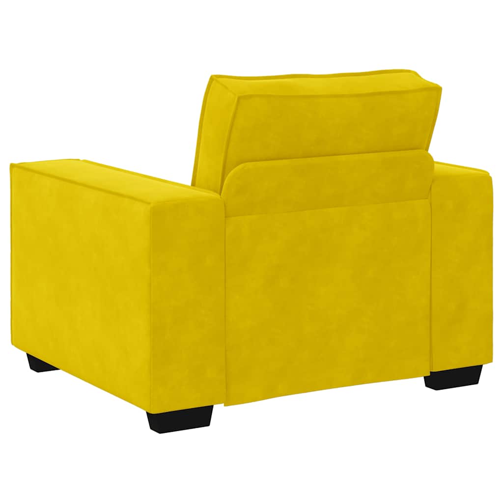 3-delige Loungeset met kussens fluweel geel