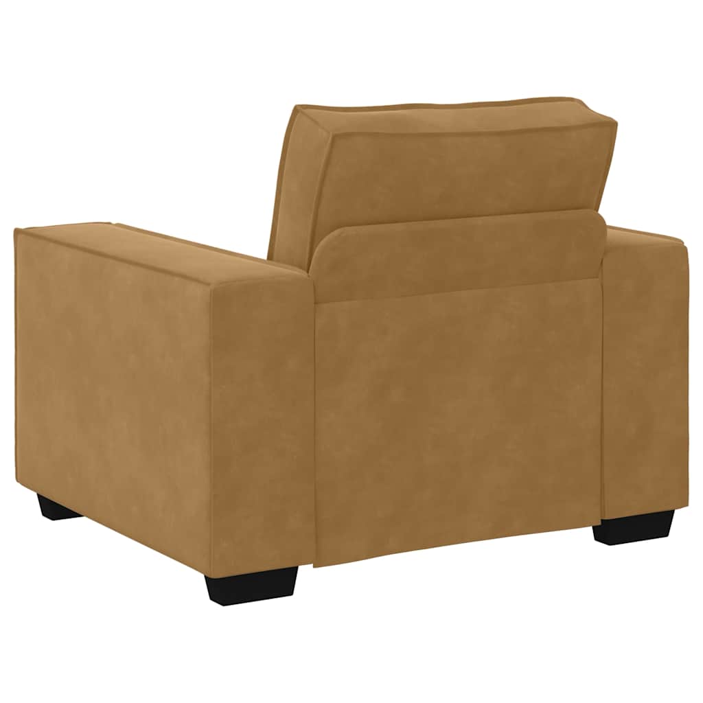 3-delige Loungeset met kussens fluweel bruin