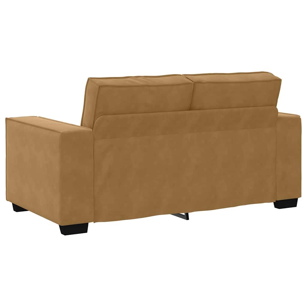 3-delige Loungeset met kussens fluweel bruin