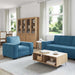 3-delige Loungeset met kussens fluweel blauw