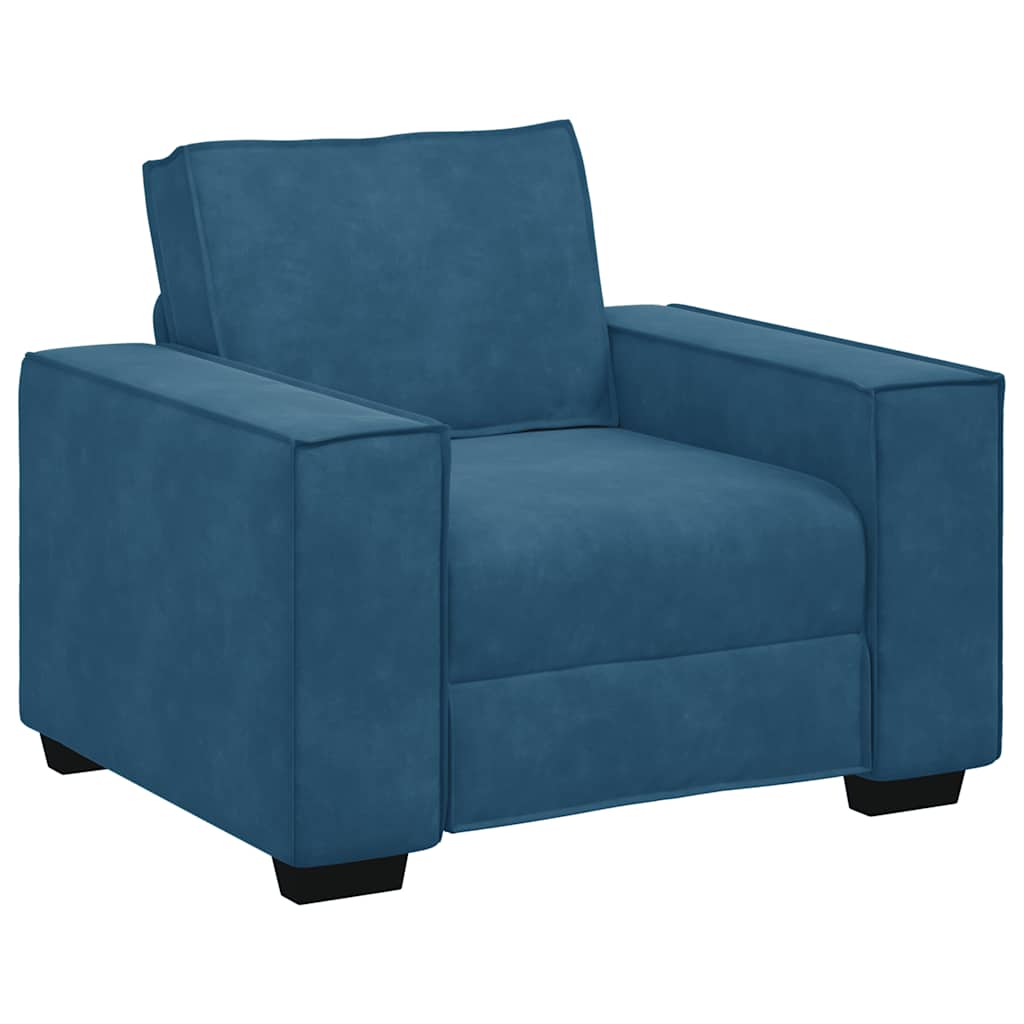 3-delige Loungeset met kussens fluweel blauw