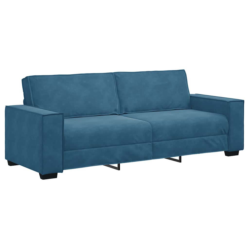 3-delige Loungeset met kussens fluweel blauw