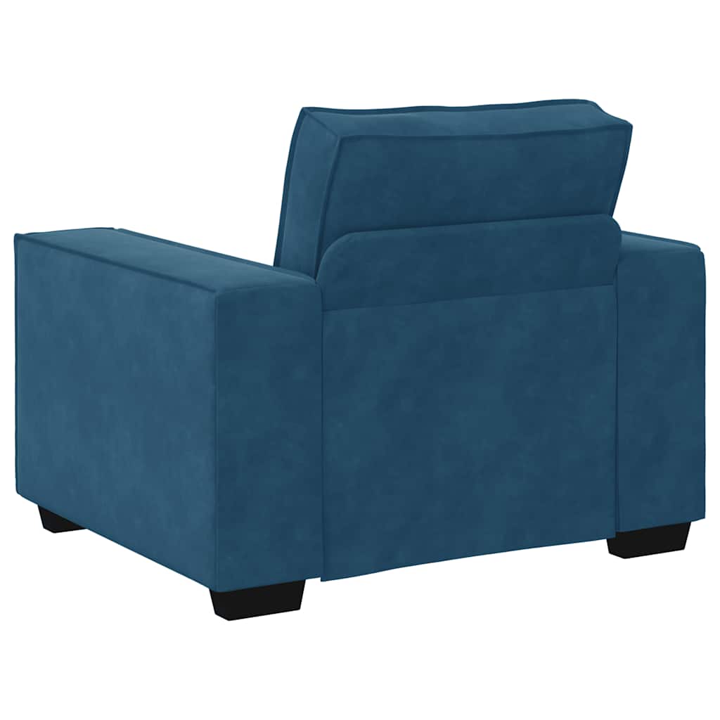 3-delige Loungeset met kussens fluweel blauw