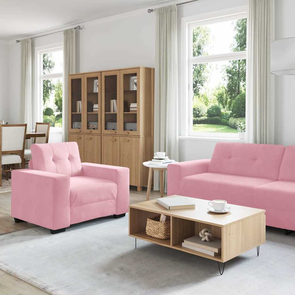 Bankstel 3 st Roze Fluweel