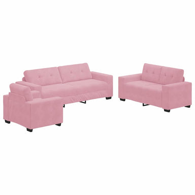 Bankstel 3 st Roze Fluweel