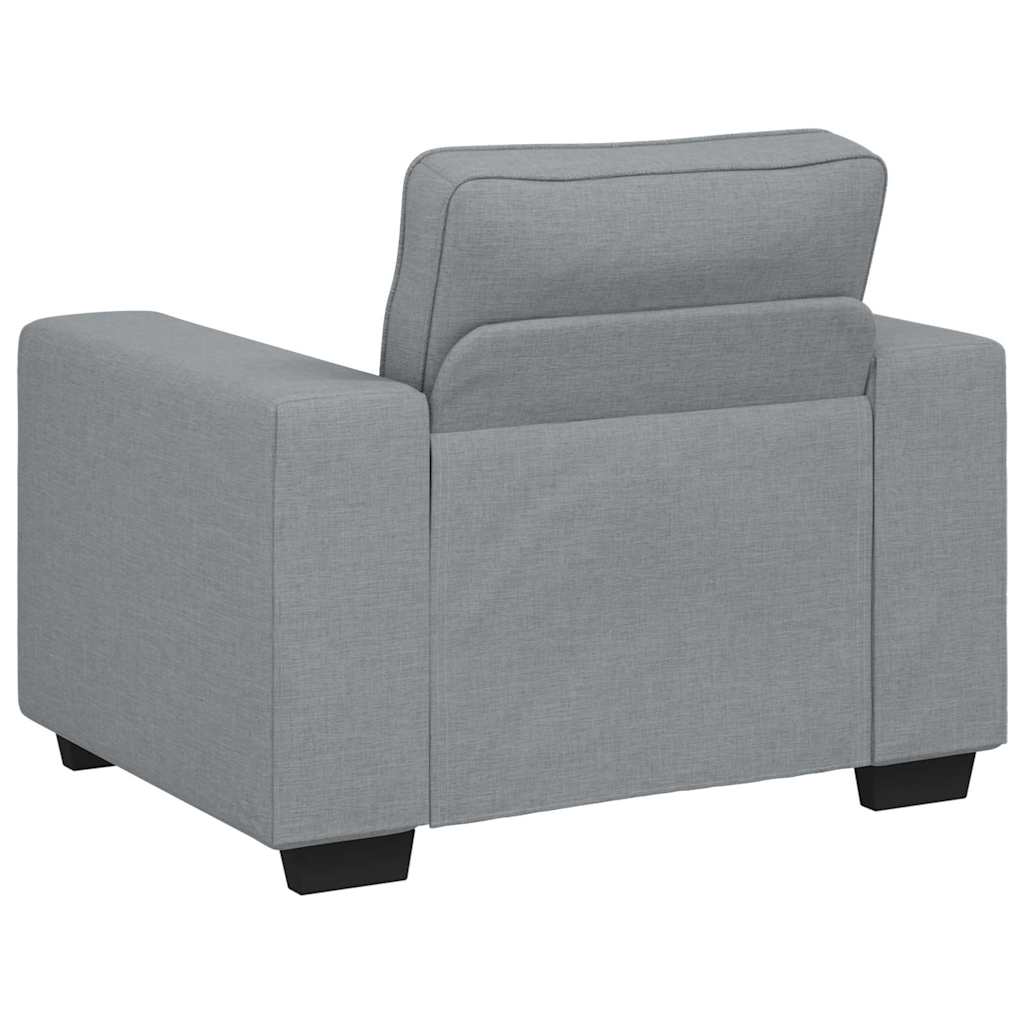 3-delige Loungeset met kussens stof lichtgrijs