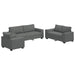 3-delige Loungeset met kussens stof donkergrijs