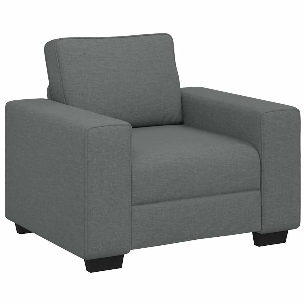 3-delige Loungeset met kussens stof donkergrijs