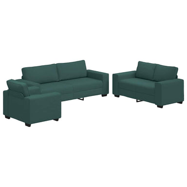 3-delige Loungeset met kussens stof donkergroen