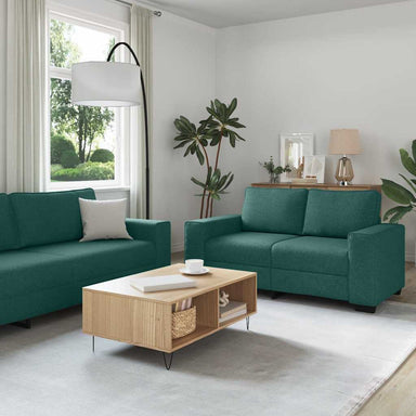 3-delige Loungeset met kussens stof donkergroen