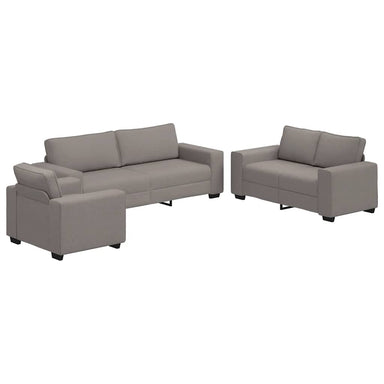 3-delige Loungeset met kussens stof taupe