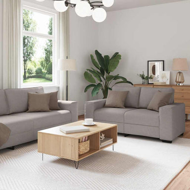 3-delige Loungeset met kussens stof taupe