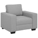 3-delige Loungeset met kussens stof wolk grijs