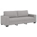 3-delige Loungeset met kussens stof wolk grijs