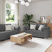 Bank 3 st Donkergrijs Linnen-mix stof