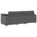 Bank 3 st Donkergrijs Linnen-mix stof