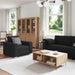 Bank 3 st Zwart Linnen-mix stof