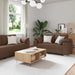 Bank 3 st Bruin Linnen-mix stof