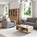 Bank 3 st Taupe Linnen-mix stof