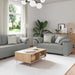 Bank 3 pcs Wolkengrijs 219 x 80 x 82 cm Linnen-mix stof