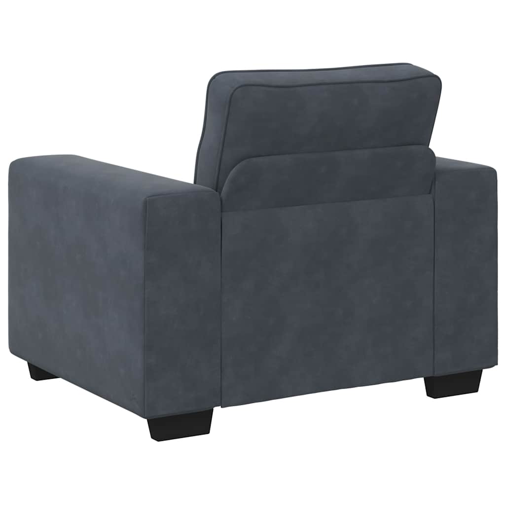 3-delige Loungeset met kussens fluweel donkergrijs
