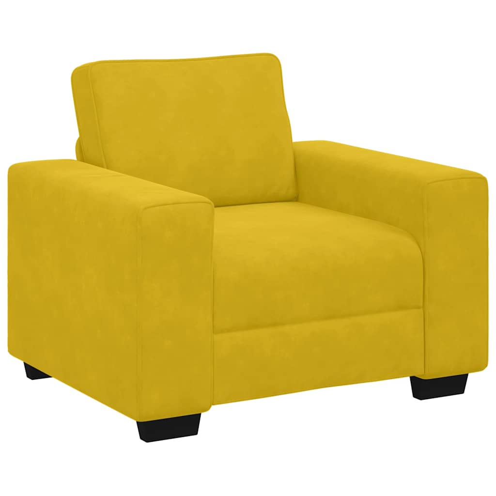3-delige Loungeset met kussens fluweel geel