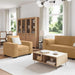 3-delige Loungeset met kussens fluweel bruin