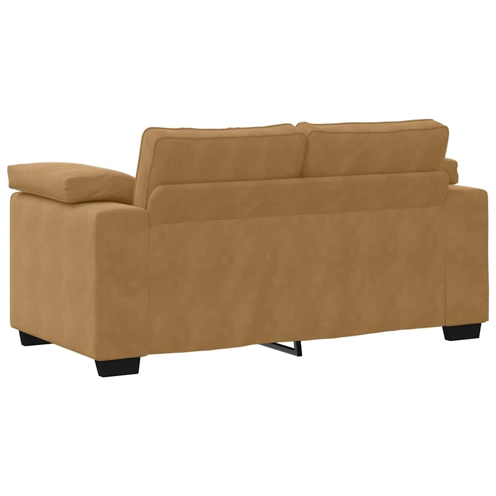 3-delige Loungeset met kussens fluweel bruin