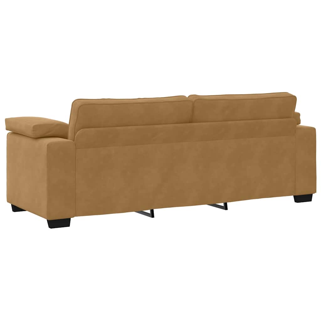 3-delige Loungeset met kussens fluweel bruin