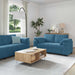 3-delige Loungeset met kussens fluweel blauw