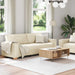 Bank 2 st Beige Linnen-mix stof
