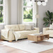 Bank 2 pcs Beige 221 x 80 x 80 cm Linnen-mix stof
