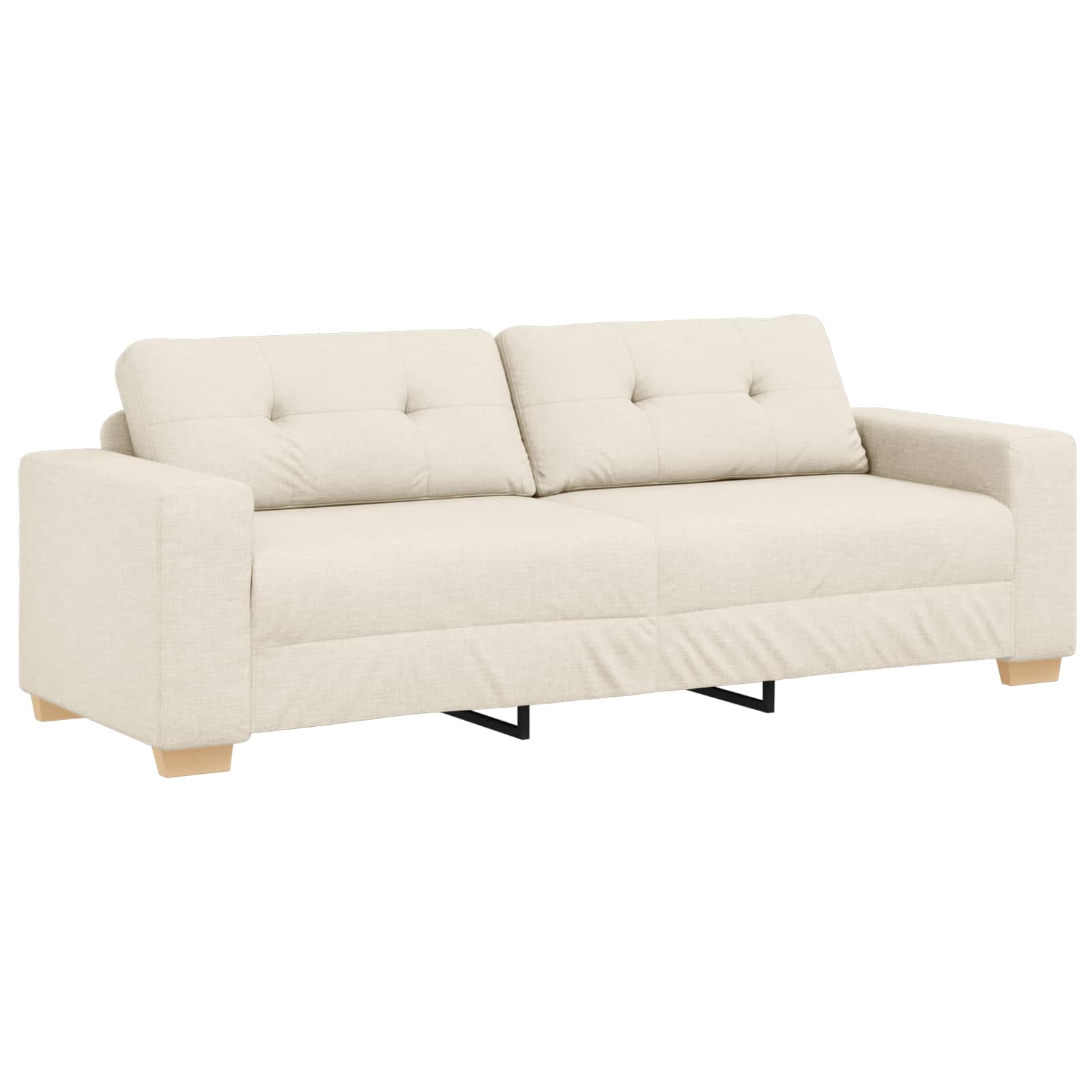Bank 2 pcs Beige 221 x 80 x 80 cm Linnen-mix stof