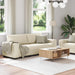 Bank 2 st Beige Linnen-mix stof