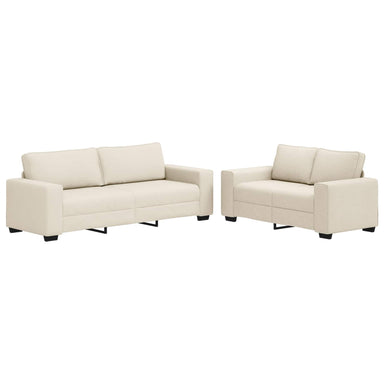 Bank 2 st Beige Linnen-mix stof