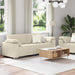 Bank 2 st Beige Linnen-mix stof