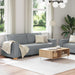 2-delige Loungeset met kussens stof lichtgrijs