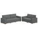 2-delige Loungeset met kussens stof donkergrijs
