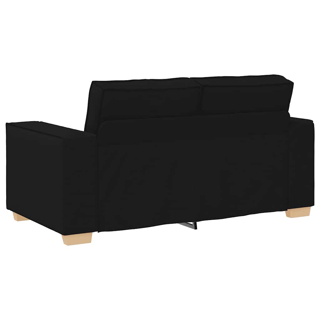 2-delige loungeset met kussens stof zwart